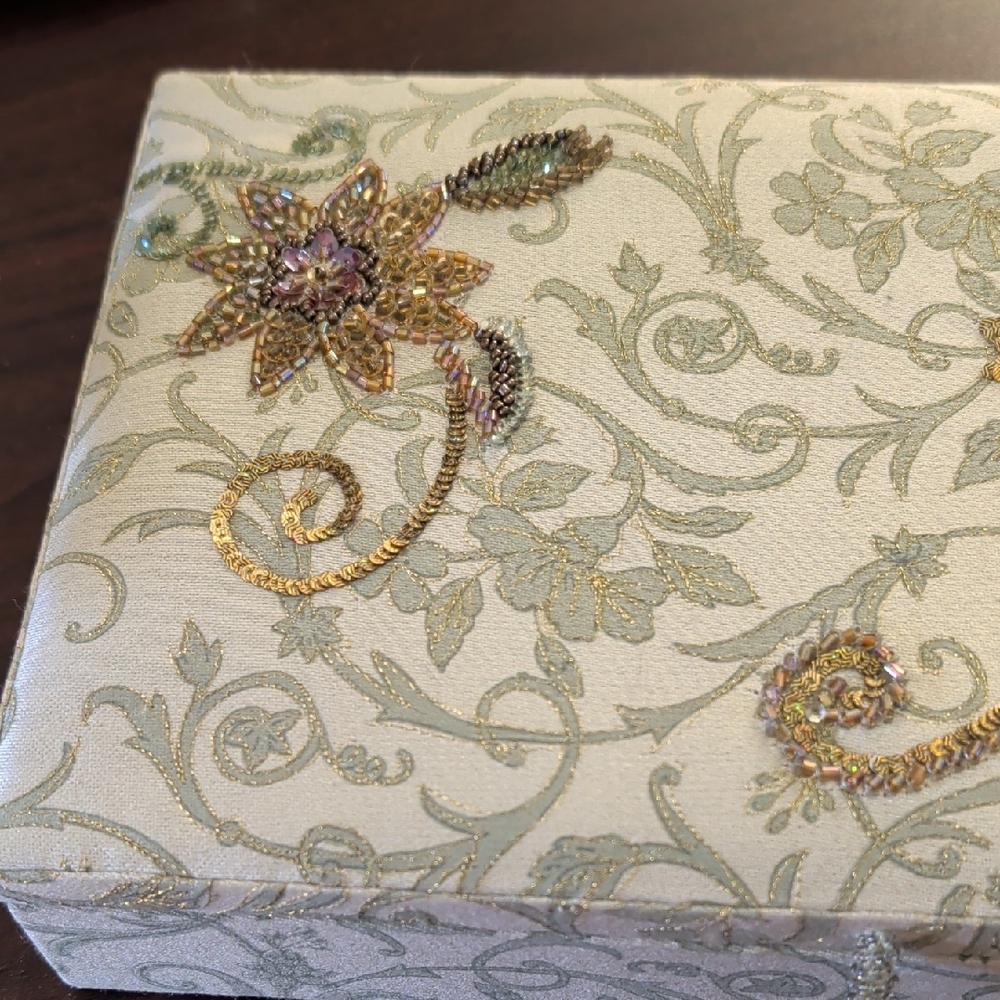 Elegant Floral Embroidered Stationary Box - Picture 3 of 8